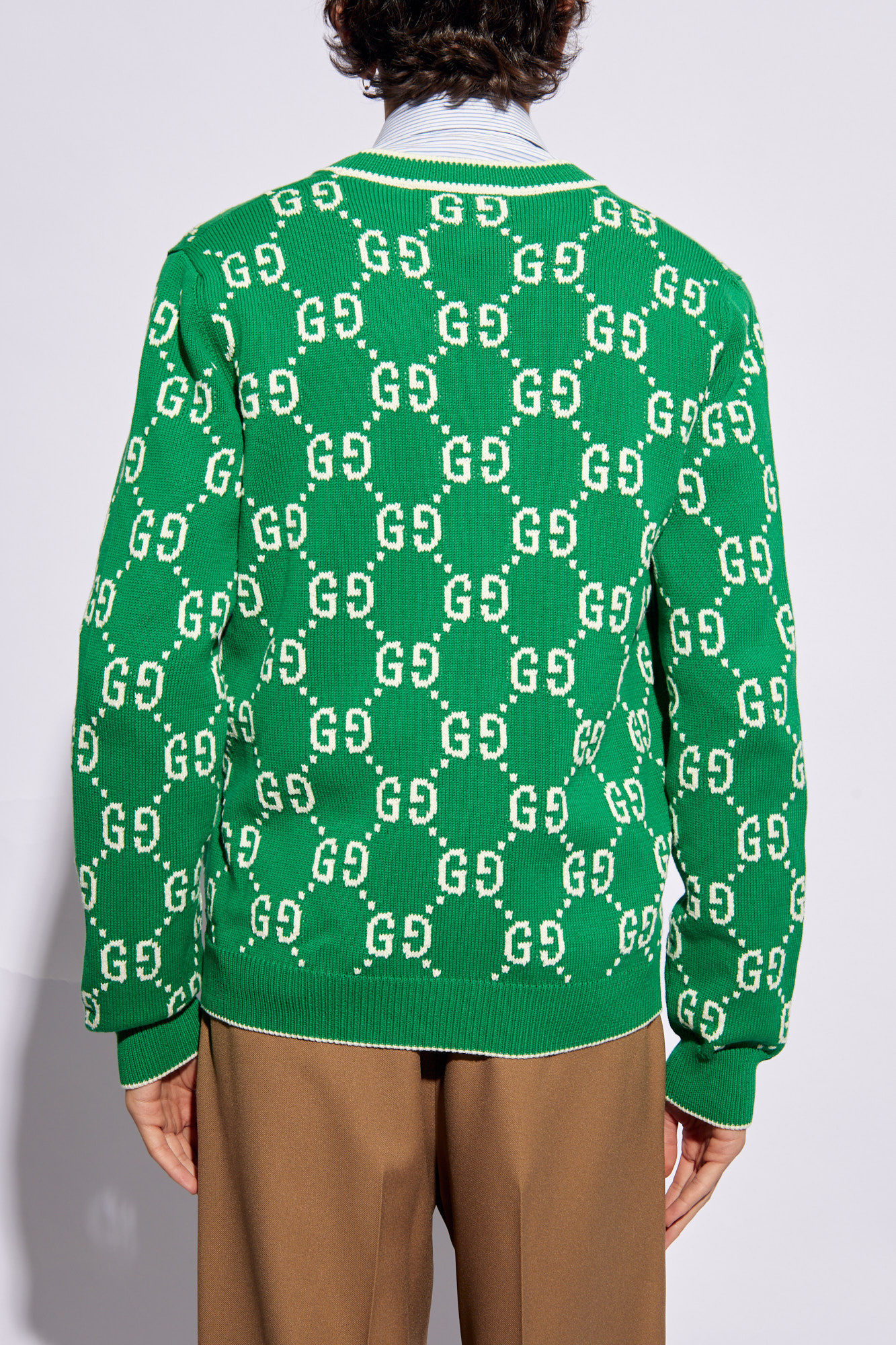 【国内送関税込】GUCCI ☆ GGウールジャガード ケープ ☆GUCCI ウールケープ定価385,000円 ☆